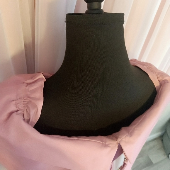 Vintage 80s Homemade Pink Cottagecore Off Shoulder Maxi Dress Romantic - Picture 6 of 7